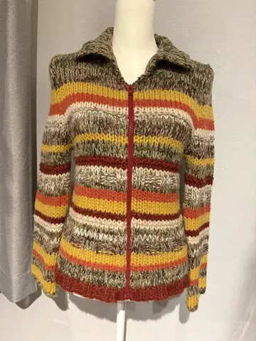 정가 반값 이하 빈티지 집업 니트 보더 미국