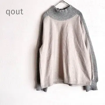[ qout 코우토 ] 그레이 하이넥 긴팔 트레이닝복 플리스 소재 (M)