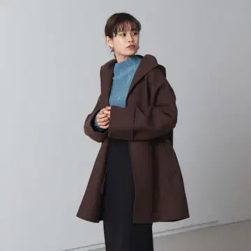 정가 53,900엔 Rouge vif 후드 코트 울 코트