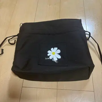 블랙 꽃 자수 숄더백