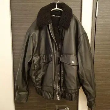 ZARA L 사이즈 보아 안감 봄버 자켓 블랙