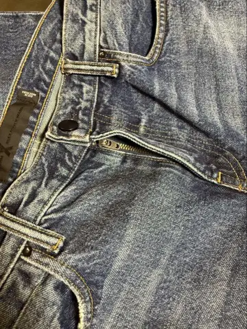 다크 블루 스트레이트 데님 하이웨스트