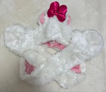 마리 팬캡 머플러 장갑 디즈니 핑크 리본