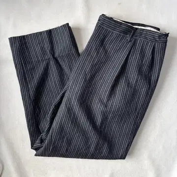 60s 빈티지 투 턱 스트라이프 울 슬랙스 W32 팬츠