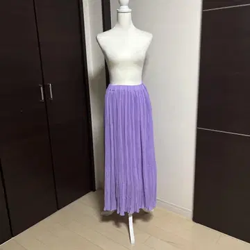 [ RADIATE ] 라벤더 플리츠 롱 스커트