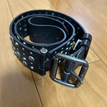 블랙 가죽 벨트 D&G