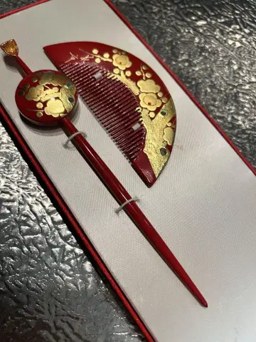 비녀 주홍색 빨간색