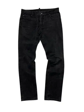 DSQUARED2 디스퀘어드 블랙 데님 슬림 가죽 42