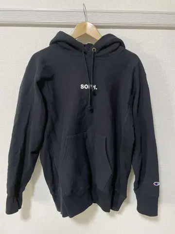 Champion SOPH. 콜라보 리버스 위브 후드티 블랙