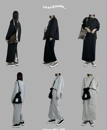 시마무라 rumi Lutique 던볼 맨투맨 스커트