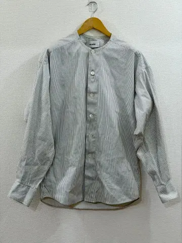 HED MAYNER 헤드메이너 노카라 셔츠 스트라이프 M