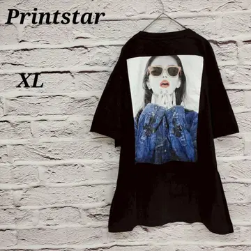 프린트스타 [ XL ] 야마모토 마이카 T셔츠 Mk. 티 코튼 블랙
