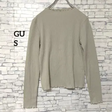 GU 지유 리브 긴팔 티셔츠 S 그레이지