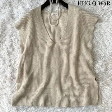 HUG O WaR 울 코튼 하찌 니트 V넥 니트 베스트 프리 사이즈