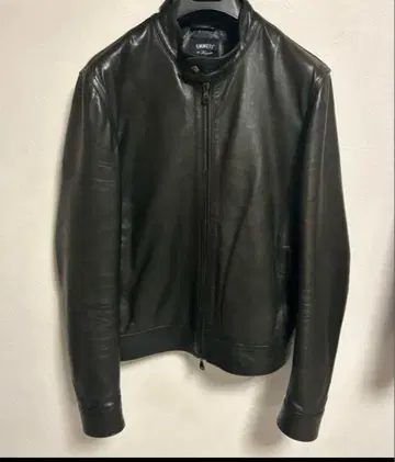 엠메티 EMMETI 레어 블랙 브라운 가죽 싱글 라이더 자켓