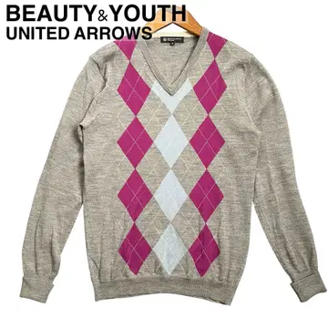 BEAUTY&YOUTH UNITED ARROWS 아가일 V넥 스웨터