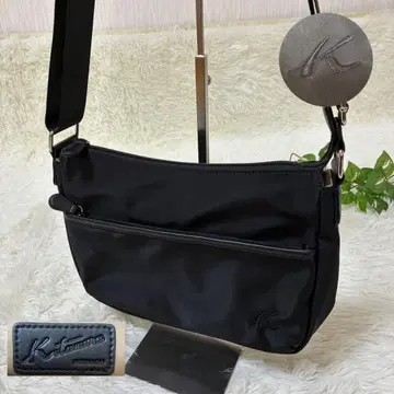 새상품급 키타무라 숄더백 K로고 나일론 블랙