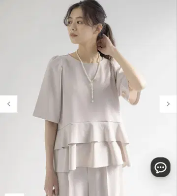 [쿠미쿄쿠] 조젯 저지 티어드 블라우스