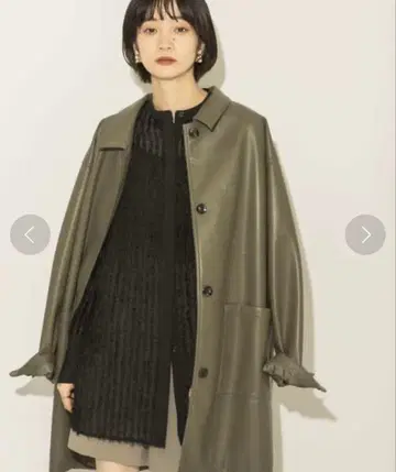 KBF 인조 가죽 오버 자켓