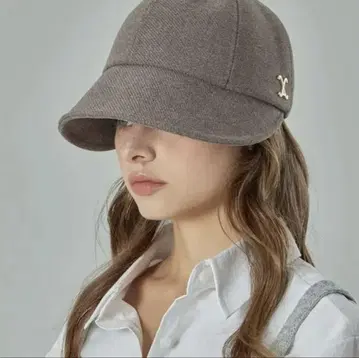 바자르 브라운 울 혼방 헌팅 캡