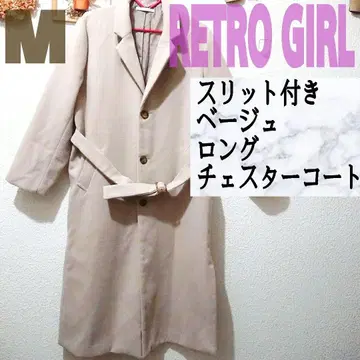 레트로걸 슬릿 베이지 롱 체스터 코트 GRL GU