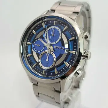 SEIKO 와이어드 WIRED 남성용 손목시계 블루 아폴로 솔라 작동 중