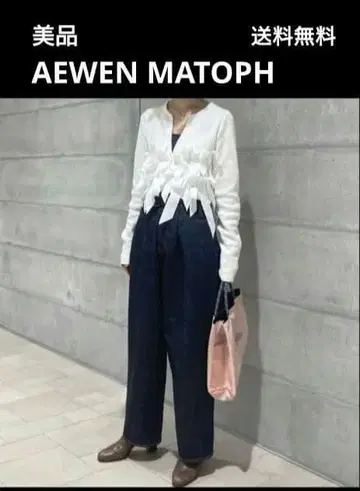 새상품급 AEWEN MATOPH 25SS 코튼 캐시미어 니트 리본 테이프