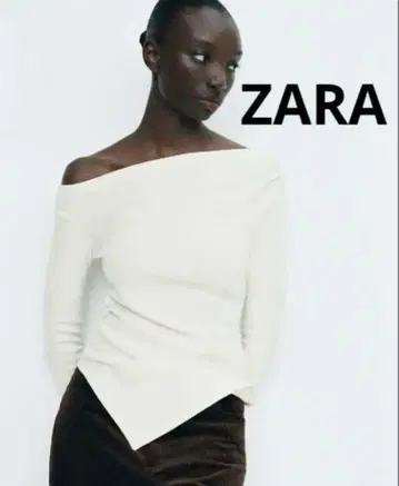 새상품 ZARA 소프트 비대칭 오프숄더 상의