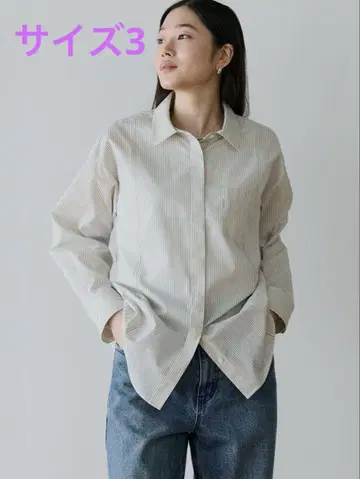 crewre 크루레 스트라이프 패널 심 셔츠