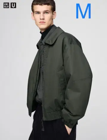 UNIQLO U 퍼프테크 숏 블루종 올리브 M