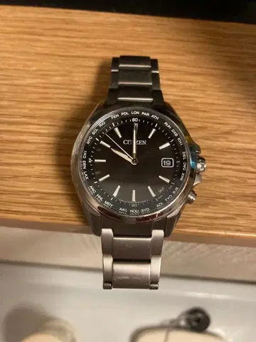 CITIZEN 크로노그래프 손목시계 블랙