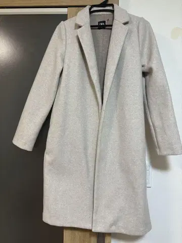 ZARA 베이지 롱 코트 울 혼방 S