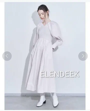 ELENDEEK V넥 믹스핏&플레어 원피스