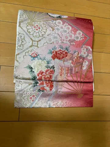 화려한 꽃무늬 후쿠로 오비
