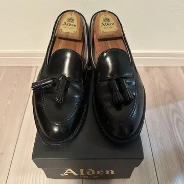Alden CORDOVAN 블랙 태슬 로퍼 6 1/2 D
