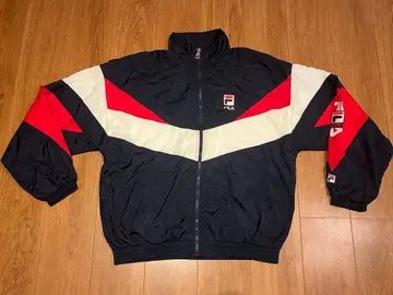 FILA 90s 나일론 자켓 L 네이비/레드/화이트 가슴 너비