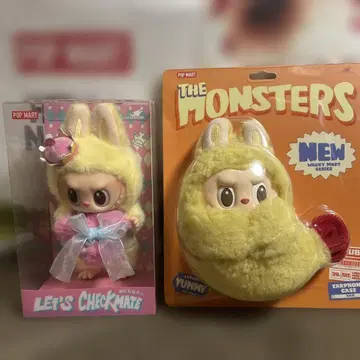POP MART Labubu 2종 세트 체크메이트 새우튀김 라부부
