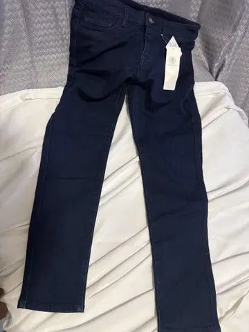 Lushnonecure 다크 블루 슬림 핏 데님