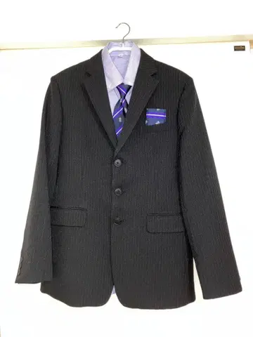 수트 상하의 셔츠 넥타이 블랙 스트라이프
