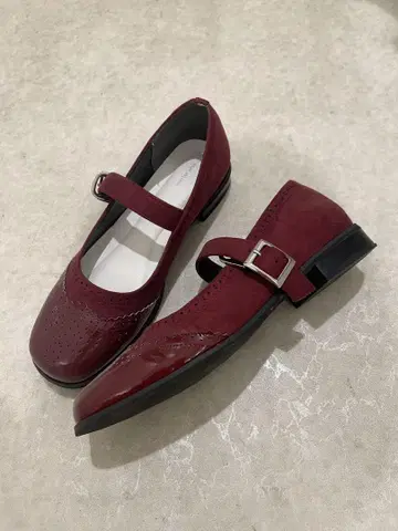 merlot 버건디 플랫슈즈 L 사이즈