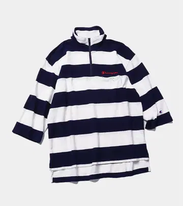 Champion 보더 하프 지퍼 T