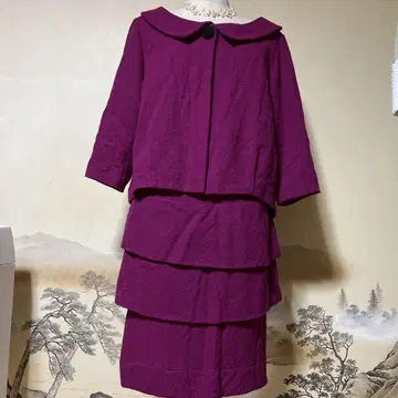IKUKO 퍼플 레이어드 드레스