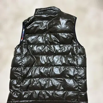 리버서블 다운 베스트 블랙 스트라이프