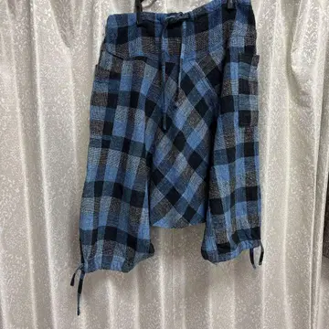 우사토 의류 체크 무늬 모몽가 팬츠 수제 염색