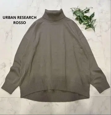 URBAN RESEARCH ROSSO 하이넥 풀오버 니트 베이지