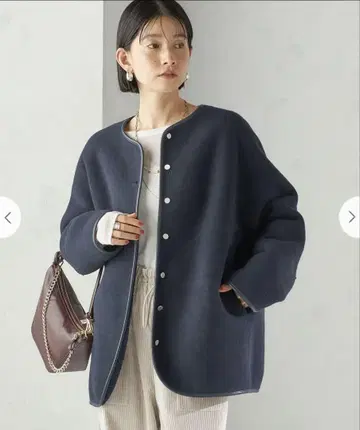 SHIPS 쉽스 리버서블 보아 블루종 아우터 네이비