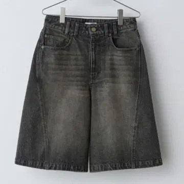 WYM CURVED SEAM DENIM WIDE SHORTS