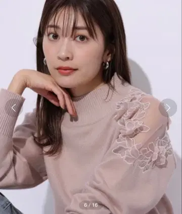 아푸와이저 리셰 3D 플라워 모티브 자수 니트