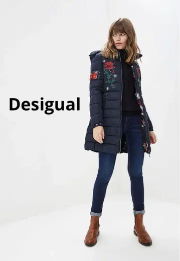 [ 초특가 ] Desigual 데시구알 자수 다운 충전솜