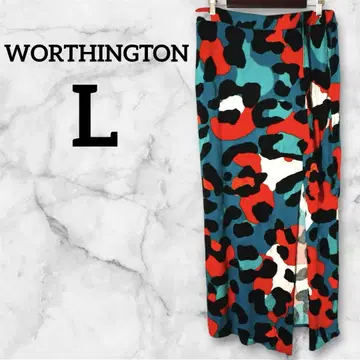 새상품급 WORTHINGTON 애니멀 프린트 [ L ] 롱 스커트